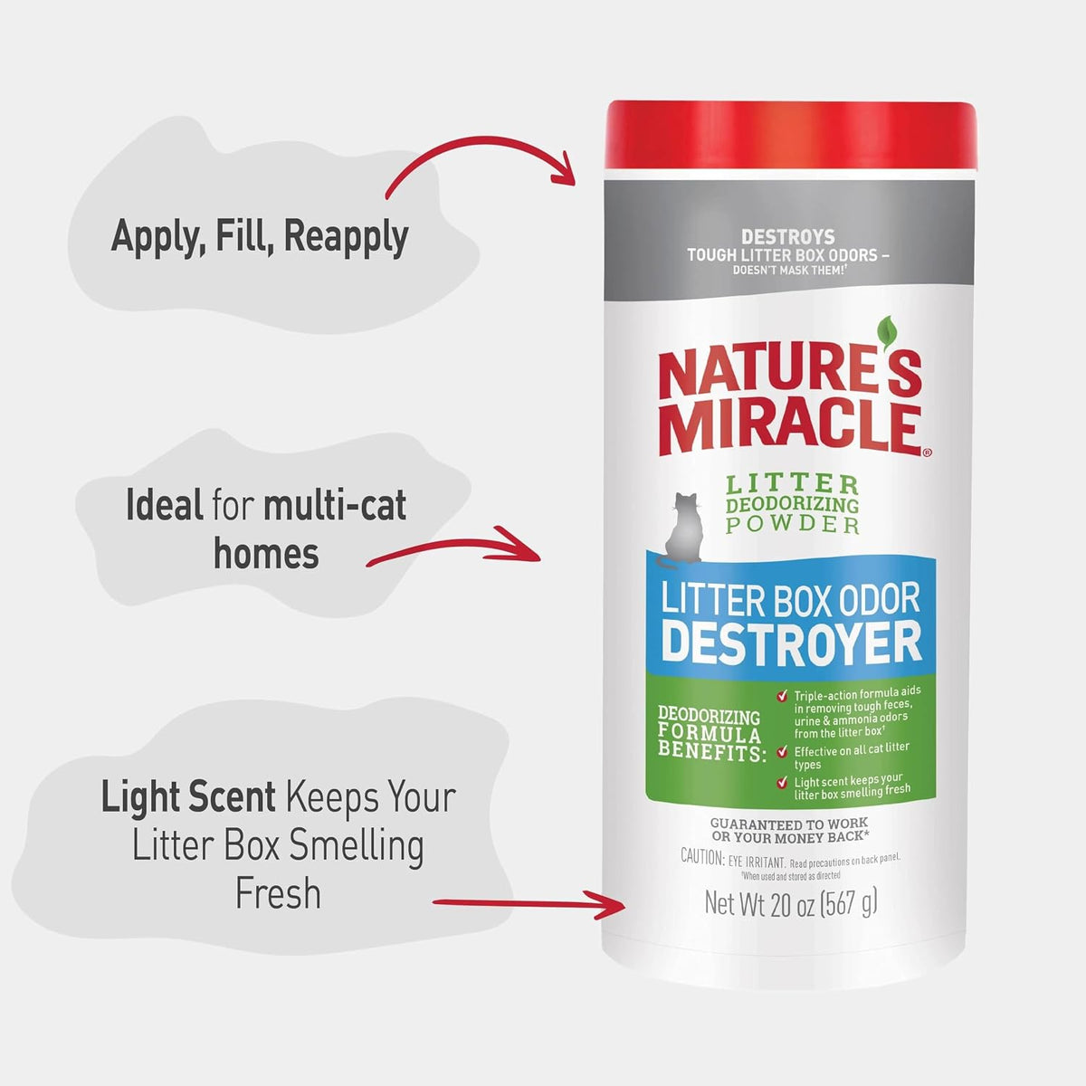 Cat Litter Box Odor Deodorizer Powder, 20 Oz