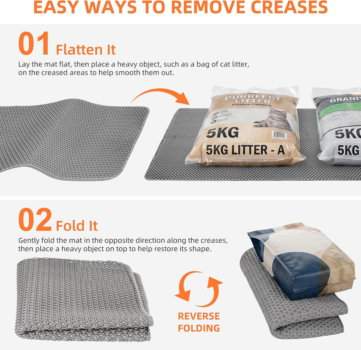 Cat Litter Mat 47"X33" Urine-Proof XL Litter Mat for Litter Box Mat