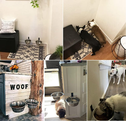 Elevated Cat Bowls, Raised Cat Food and Water Bowls,Wall Mounted Pet Comfort Feeding Bowls
