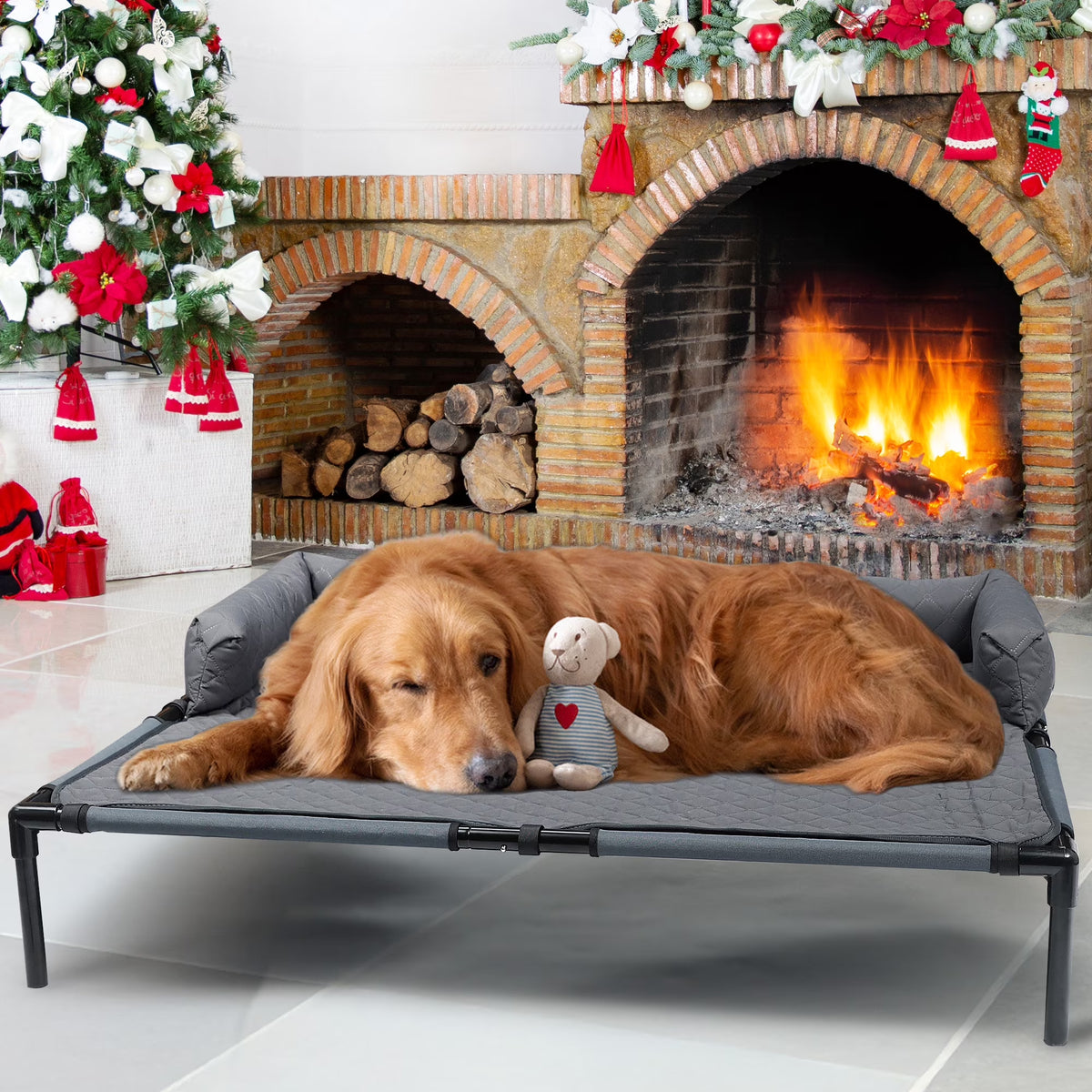 Washable Dog Couch Bed,Large Dog Bed Furniture Protector for Couch,Cooling Elevated Dog Bed Mat Pillow