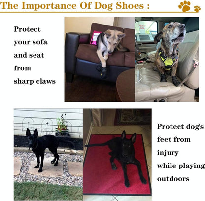 Dog Shoes for Hot Pavement, Dog Snow Booties for Medium to Large Dogs