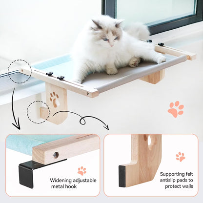Cat Window Hammock,Cat Window Perch,Cat Window Bed,Easy to Adjust Cat Hammock for Window, Bedside,Drawer and Cabinet