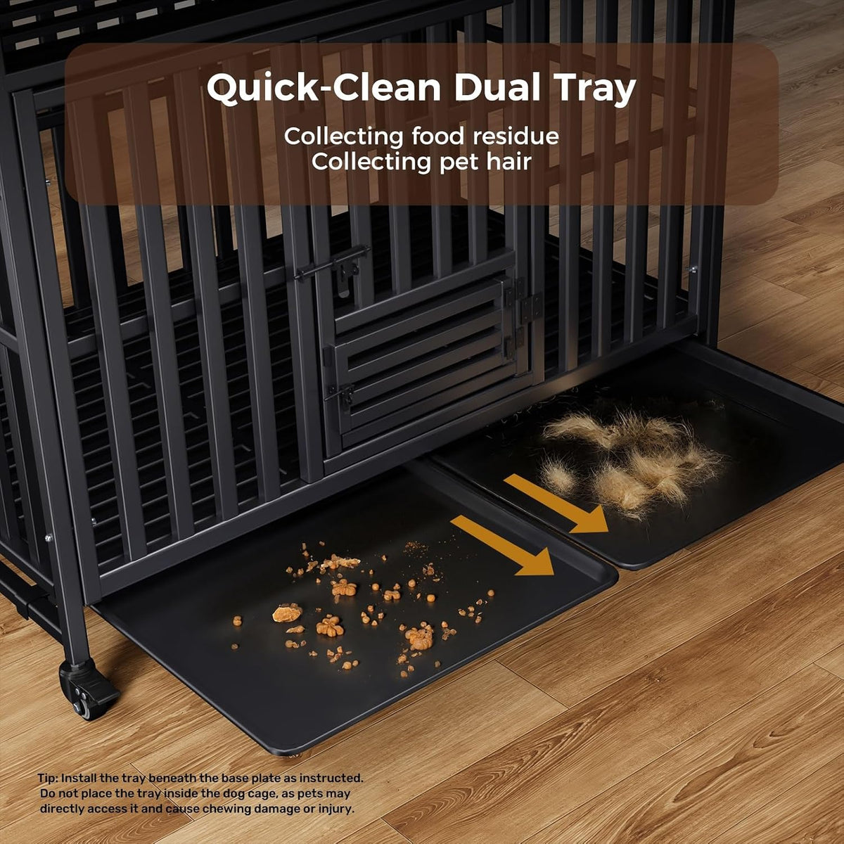 Heavy Duty Dog Crate, 49'' Large Indestructible Cage for High-Anxiety Dogs