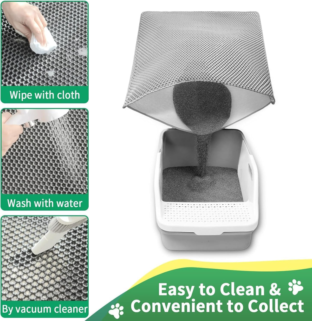 2 Layer Cat Litter Mat, 25X16 Inch Litter Trapping Mat for Cats