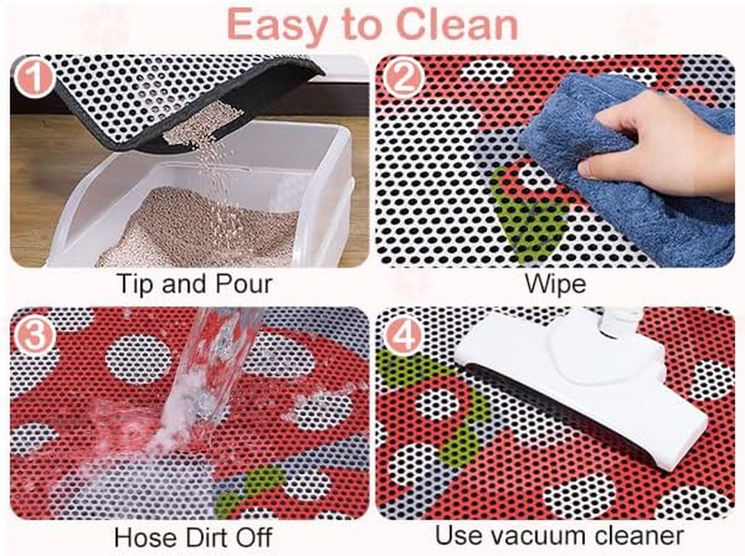 Cat Litter Mat, Double Layer 30"X24" Cat Litter Trapping Mat