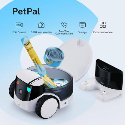 ROLA Petpal 2. 5K Camera Robot: Movable Wifi QHD Cam Indoor Smart Home Security 2-Way Audio, Video for Cat/Dog/Family