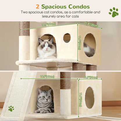 Heavy Duty Cat Tree, 73In Tall Cat Tower, F73C, Beige