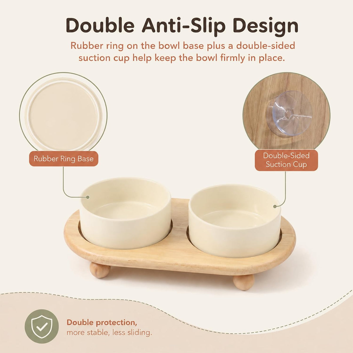 Raised Cat Bowl 5.1” Elevated Ceramic Cat Food and Water Bowl Set