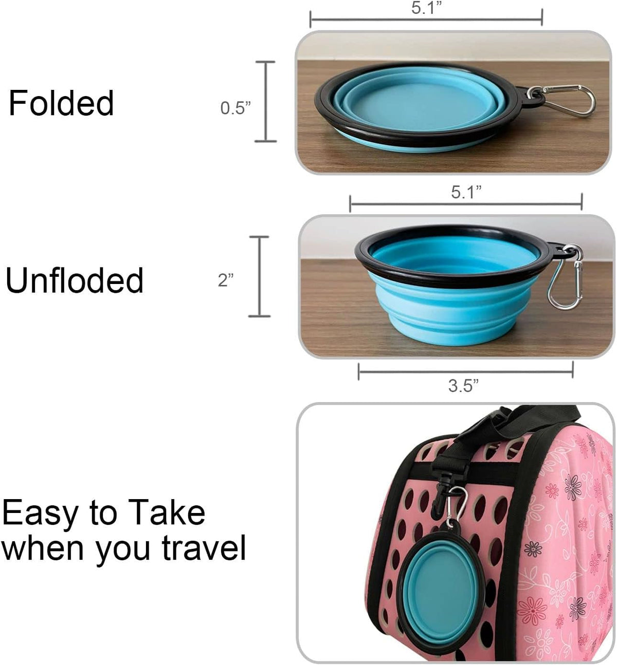 Travel Cat Litter Box, Leak-Proof Portable Litter Box, Collapsible Toilet Tray Carrier for Small Medium Cats (Medium, Aqua Set)