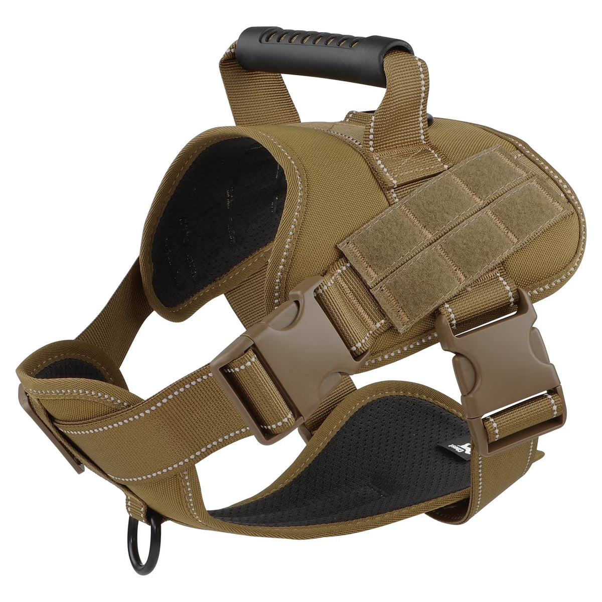 No Pull Dog Harness for Small Dogs, Reflective Dog Vest Harness with Handle, Adjustable Easy on Dog Harness for Training Running Walking, Khaki S