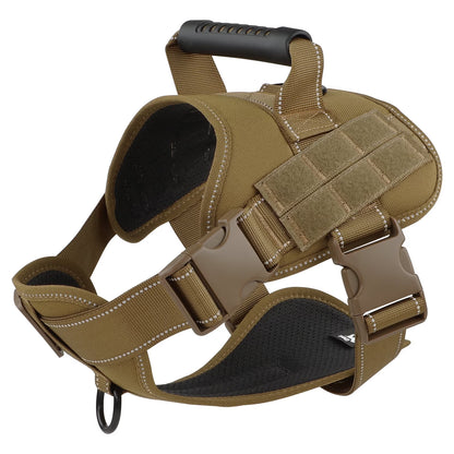 No Pull Dog Harness for Small Dogs, Reflective Dog Vest Harness with Handle, Adjustable Easy on Dog Harness for Training Running Walking, Khaki S