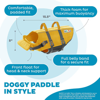 Granby Splash Dog Life Jacket, Life Vest, Yellow, Medium