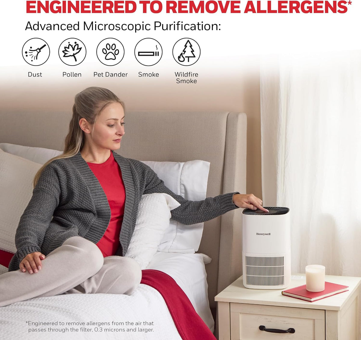 Allergen plus Compact HEPA Small Room Air Purifiers, White