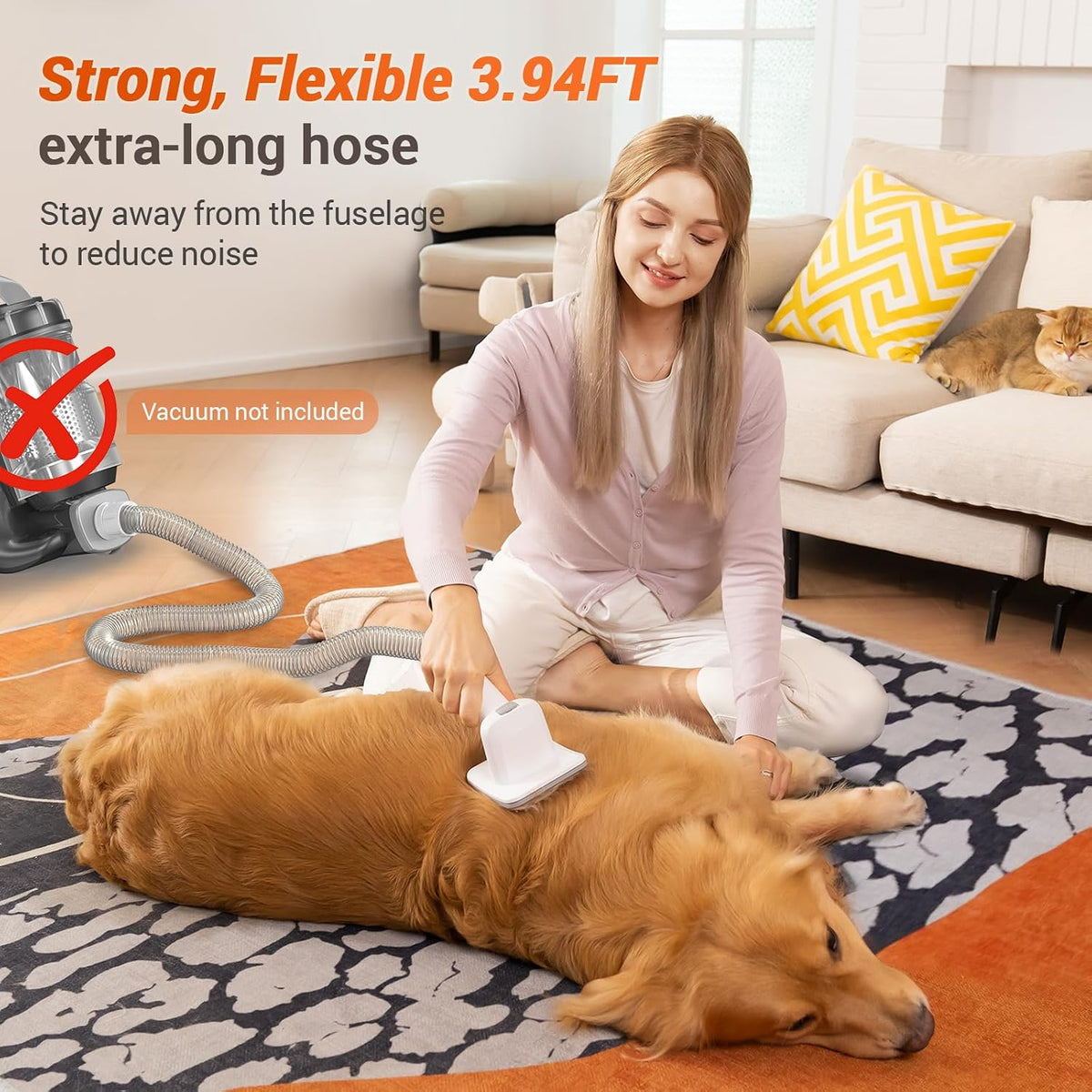 Dog Brush Vacuum Attachment for Dogs and Cats
