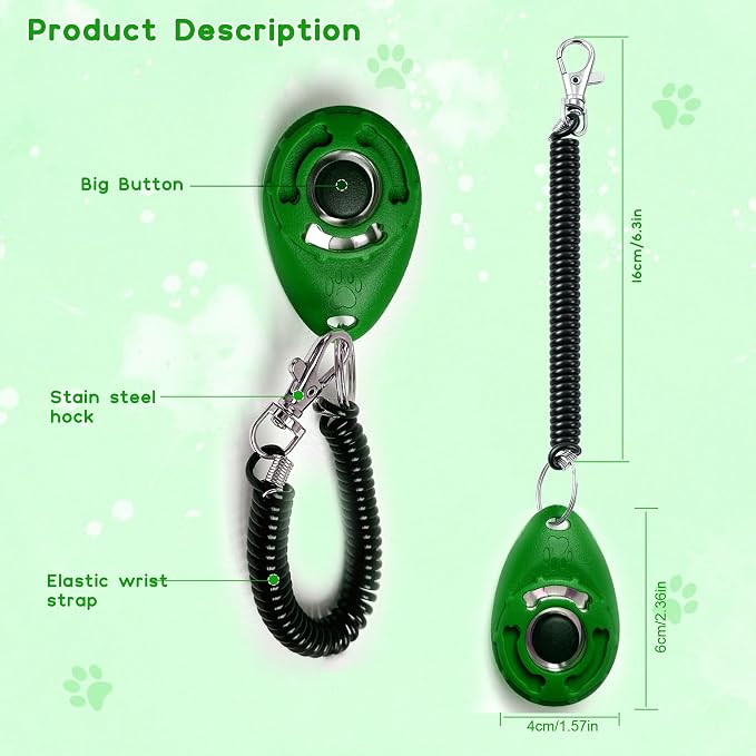 Pet Training Clickers with Wrist Strap - 4 Pack