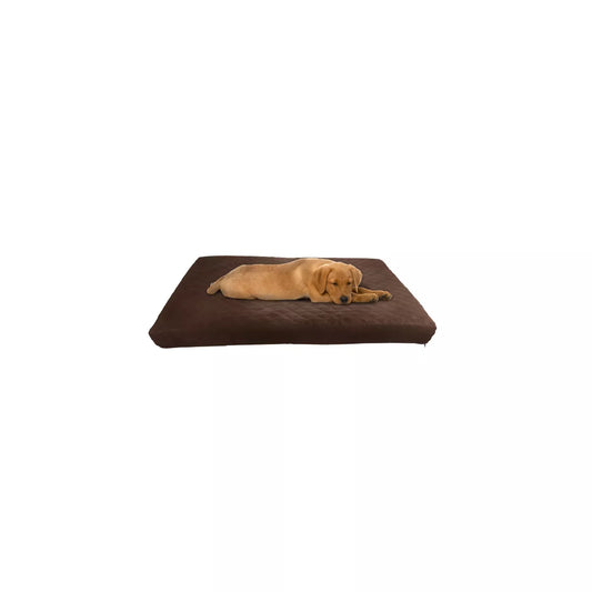 Waterproof Dog Bed – 2-Layer Memory Foam Dog Bed with Removable Machine Washable Cover – 36X27 Dog Bed for Large Dogs up to 75Lbs by PETMAKER (Brown)