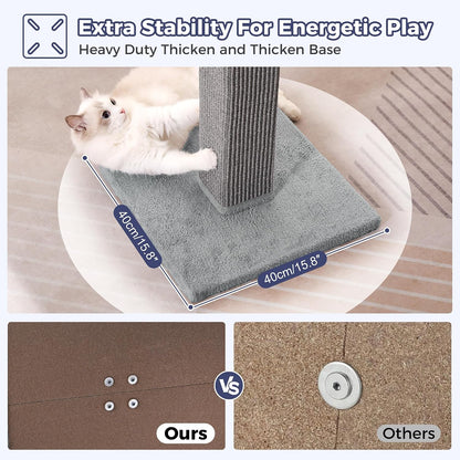 Cat Scratching Post 33 Inch Heavy Duty Sisal Scratcher Post Gray