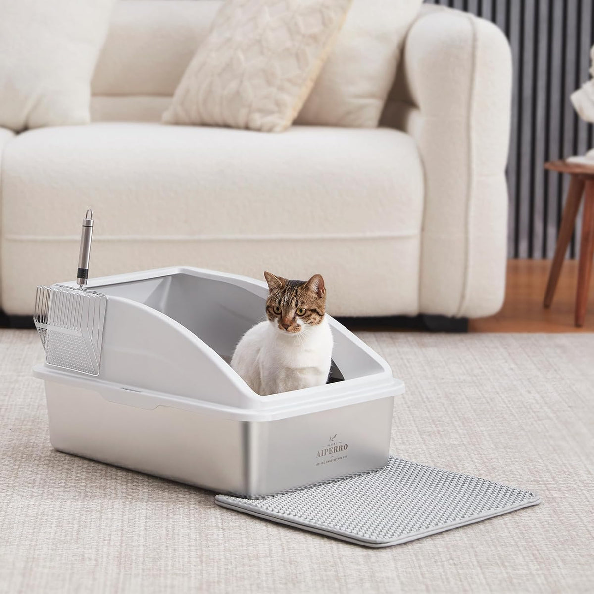 Stainless Steel Litter Box | XL Enclosed Cat Litter Boxes with Lid