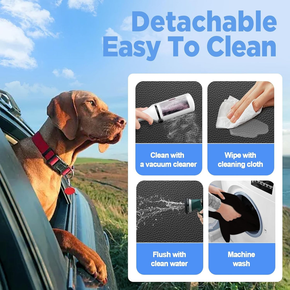 Back Seat Extender for Dogs Waterproof Dog Car Seat Cover Hard Bottom 400Lbs