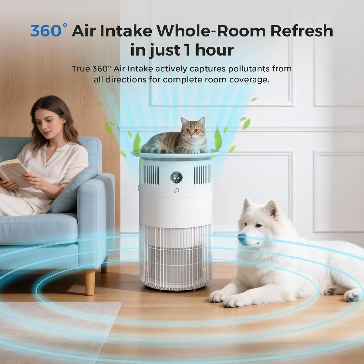 Air Purifier for Home Pets Bedroom Dorm Room Covers up to 1290 Sq.Ft