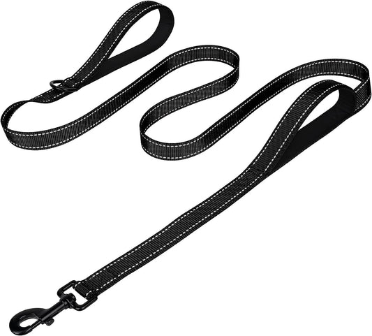 Dog Leash for Large Dogs That Pull, Double Handle, 6FT, Black
