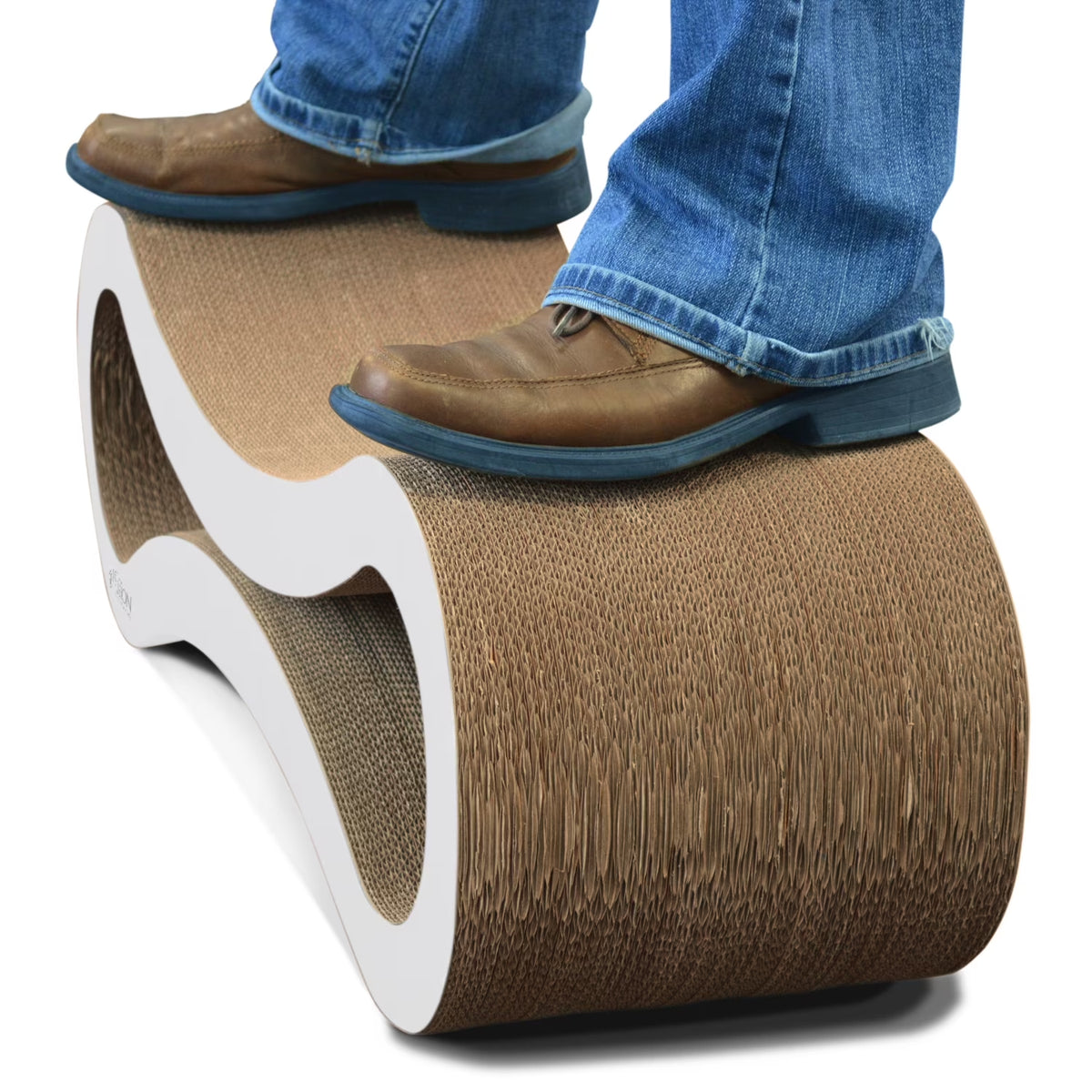 Ultimate Durable Cat Scratcher Lounge & Bed with Cat Scratching Pad, Reversible Infinity, White, 33.90"L