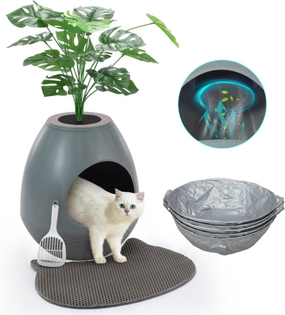 Eggloa6 Cat Litter Box Enclosure, Plant Litter Box Large