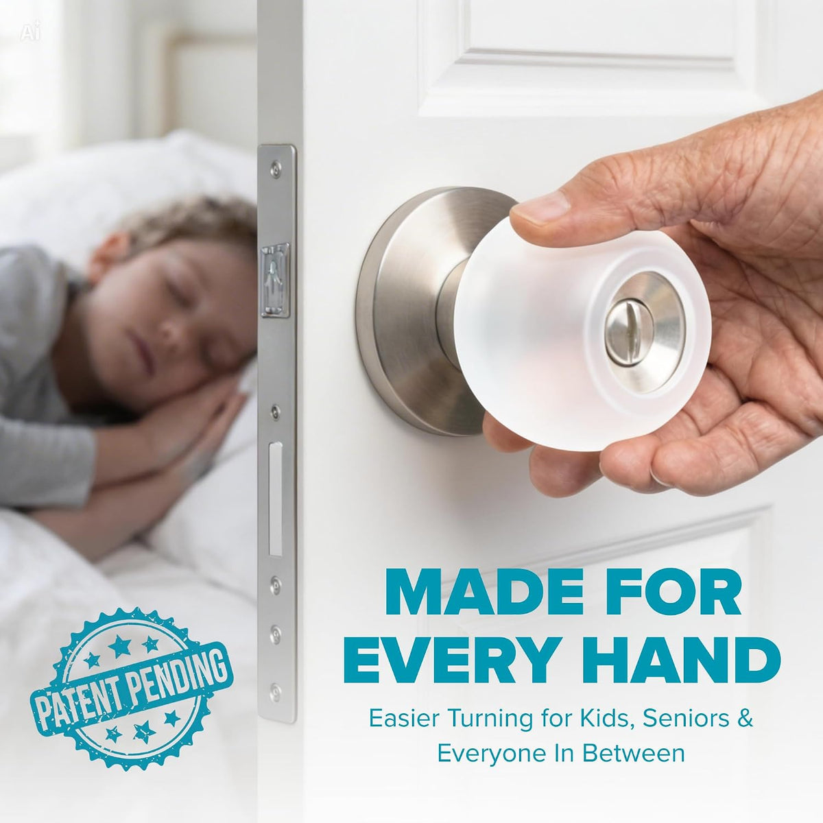 Clear Silicone Door Knob Cover & Wall Protector – Soft Rubber Handle Grip for Arthritis Support and Quiet Damage Prevention (2 Pack)
