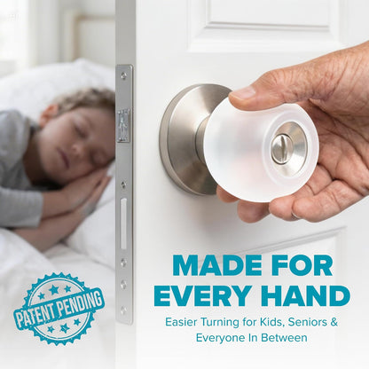Clear Silicone Door Knob Cover & Wall Protector – Soft Rubber Handle Grip for Arthritis Support and Quiet Damage Prevention (2 Pack)
