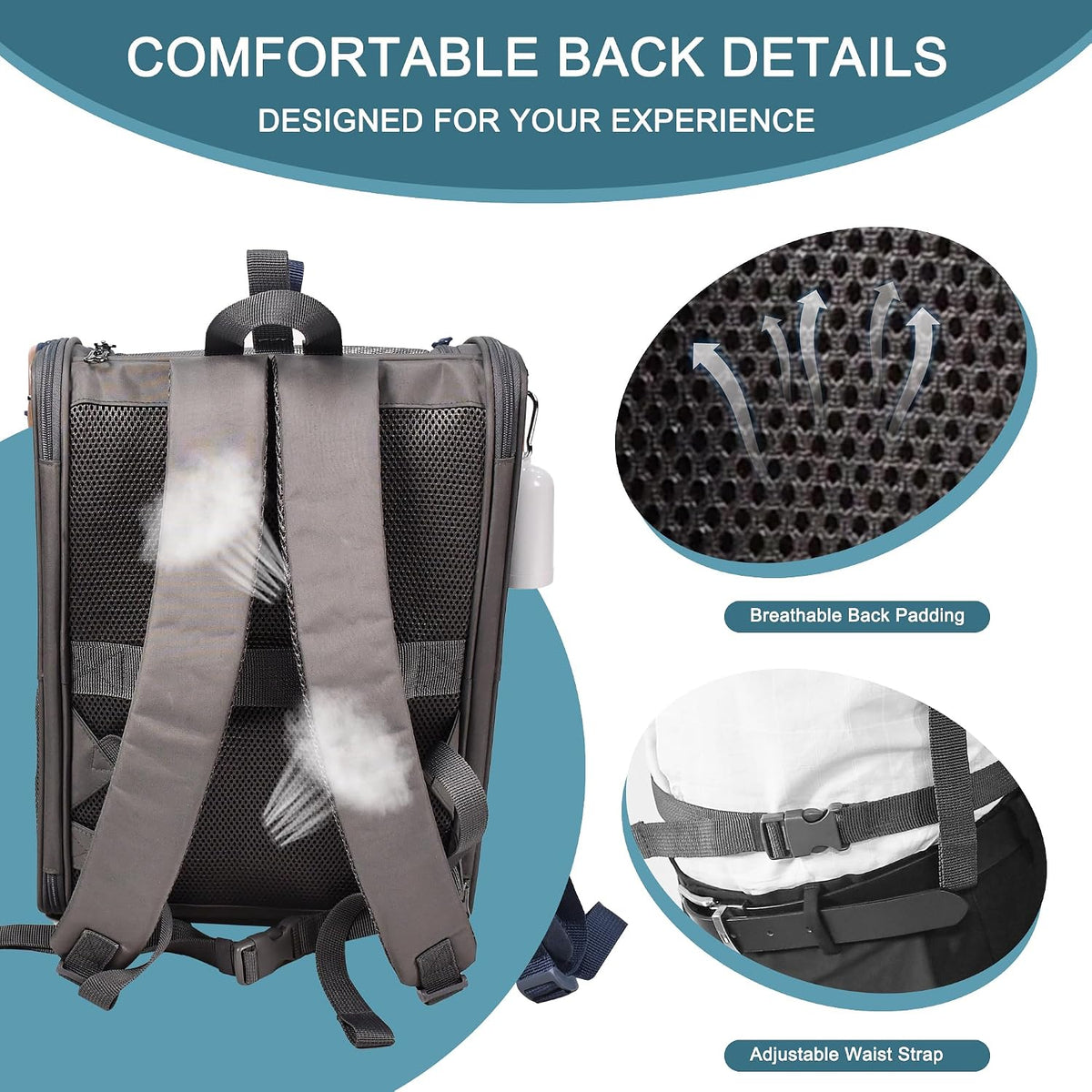 Pet Backpack Carrier for Small Dog, Soft Car Bed Ideal for Traveling