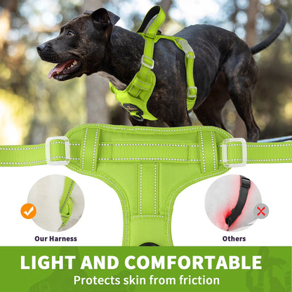Reflective Dog Harness No Pull Dog Vest Harness with Handle,No Choke Adjustable Soft Padded Pet Vest for Small Dogs,Green Dog Galters