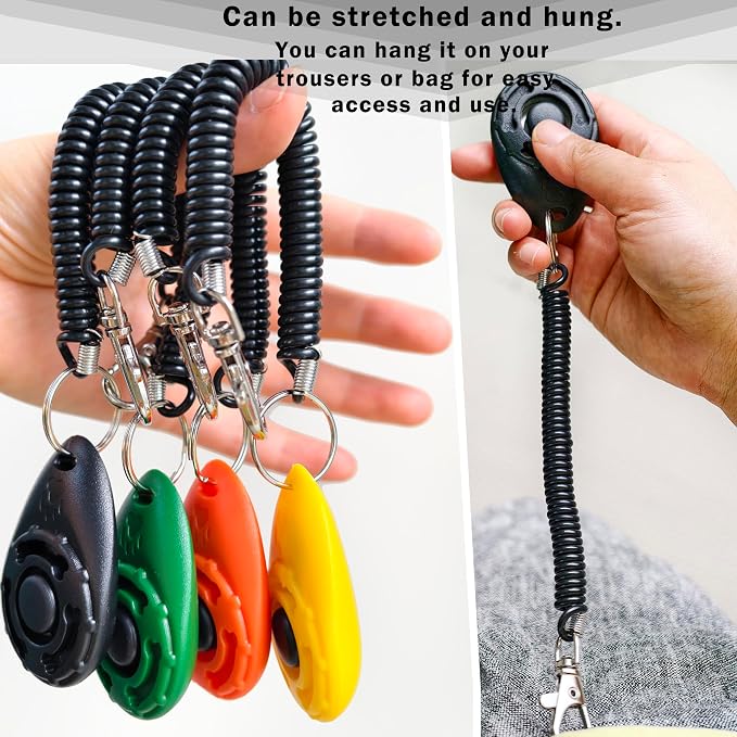 Pet Training Clickers with Wrist Strap - 4 Pack