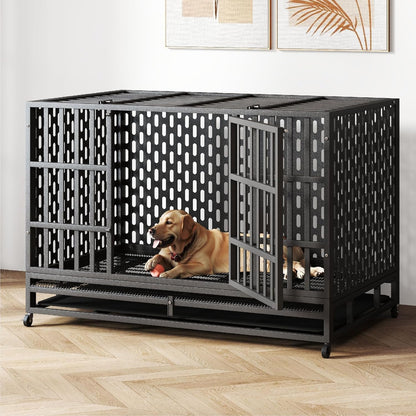48 Inch Heavy Duty Indestructible Dog Crate, for High Anxiety Dog