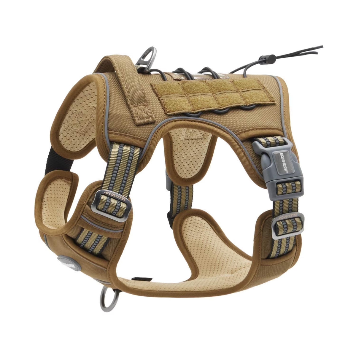 No Pull Dog Harness for Large Dogs, No Choke XL Dog Harness Vest with Durable Handle, Adjustable Easy on Pet Harness for Training Walking, Reflective Soft Padded Dog Vest Harness, Army Yellow