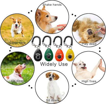 Pet Training Clickers with Wrist Strap - 4 Pack