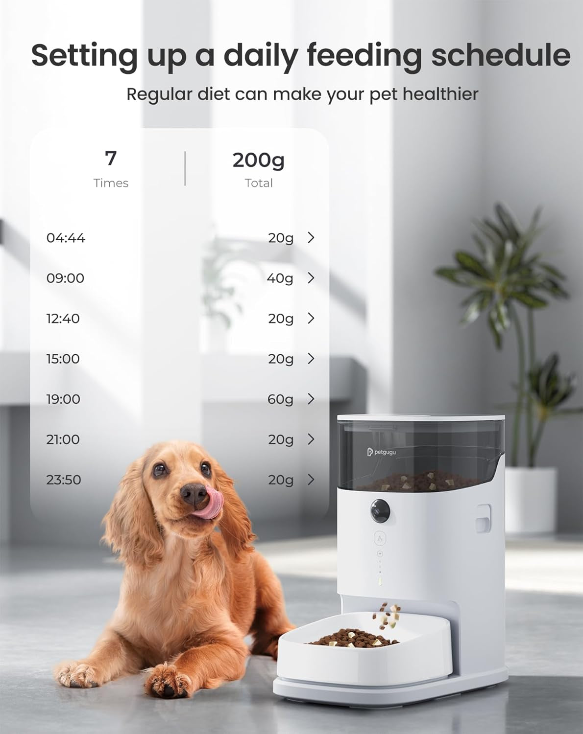 Automatic Cat Feeder, 3.5L Cat Food Bowl Dispenser with Night Vision Camera