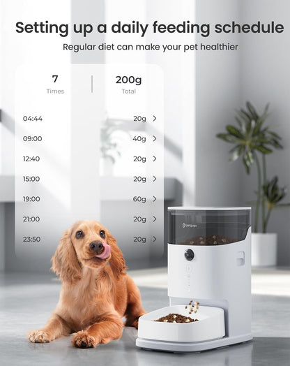 Automatic Cat Feeder, 3.5L Cat Food Bowl Dispenser with Night Vision Camera
