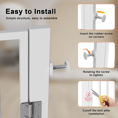 Pet Dog Cat Gate for Doorway Adjustable Pet Safety Gate with Extension 61" Tall