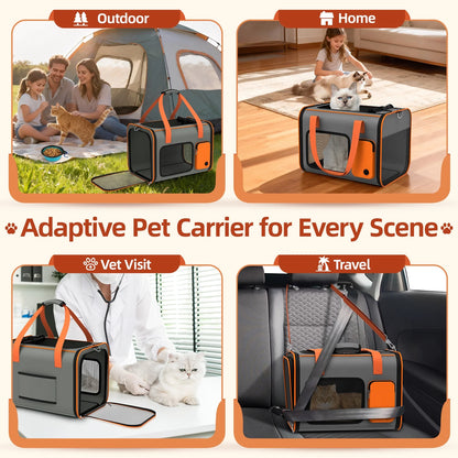Cat Carrier Soft Sided, Pet Travel Dog Carrier for Small Dogs Cats up to 20Lbs, Cat Dog Bag Airline Approved