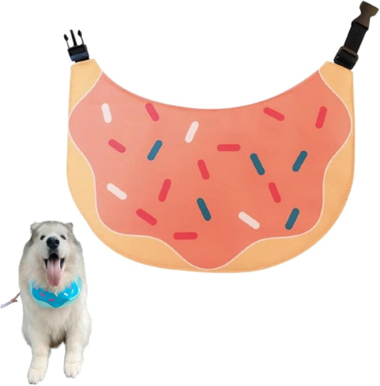 Cute Dog Bandana Cartoon Donuts Pet Dog Bib Neckerchief Cat Bandana Waterproof Pet Bib for Medium to Large Dogs Adjustable Pet Bandana Golden Retriever Alaskan Samoyed