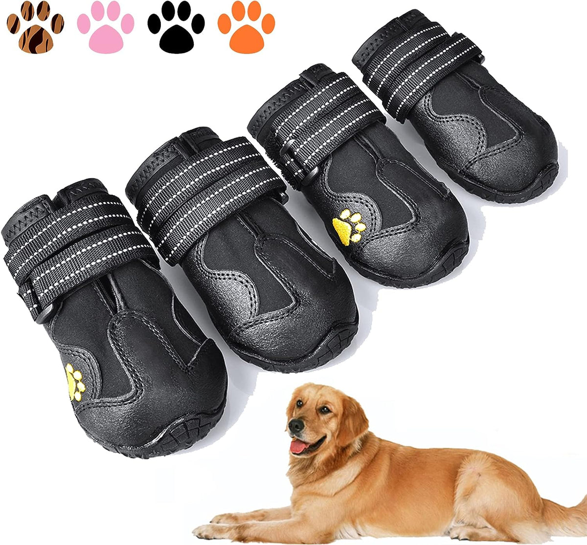 Dog Shoes for Hot Pavement, Dog Snow Booties for Medium to Large Dogs