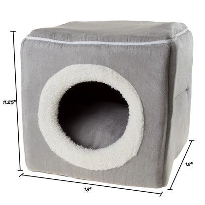 Cozy Cave Pet Cat Bed, Gray
