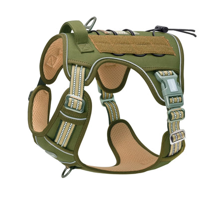 No Pull Dog Harnesses for Small Dogs, Adjustable Easy on Puppy Harness with with 2 Leash Clips, No Choke Front Harness, Reflective Soft Padded Dog Vest Pet Harness for Training Walking, Green
