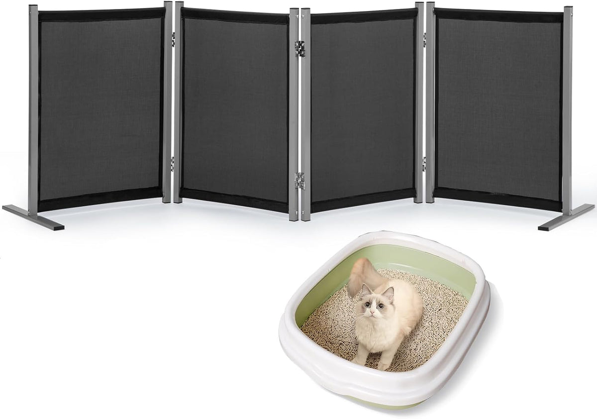Cat Litter Box Privacy Screen Cat Litter Box Furniture Best for Your Cat'S Health, 68''W X 24''H, Black, Need Assembly