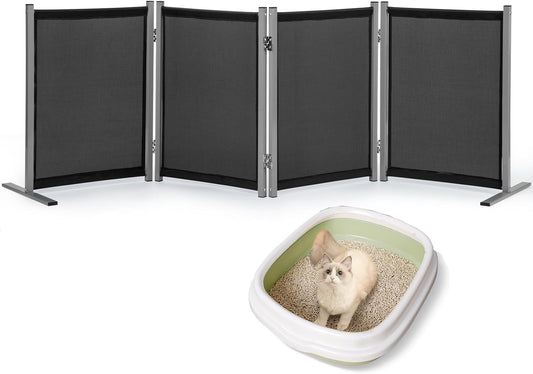 Cat Litter Box Privacy Screen Cat Litter Box Furniture Best for Your Cat'S Health, 68''W X 24''H, Black, Need Assembly