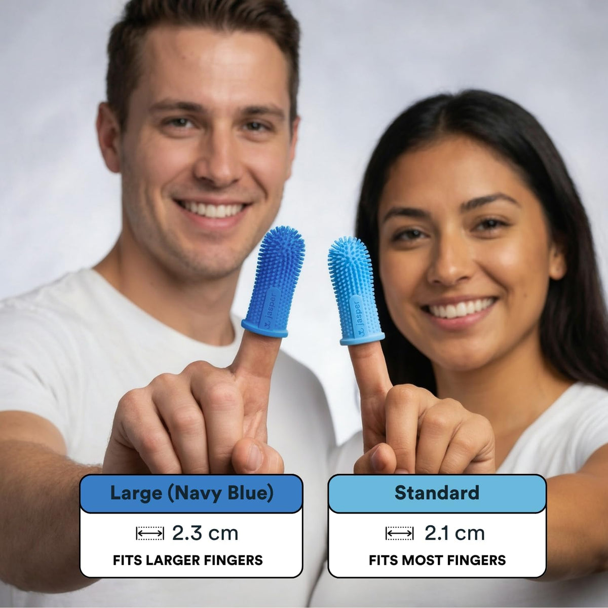 Dog Toothbrush, 360° Finger Toothbrush for Dogs & Cats, Blue 2-Pack