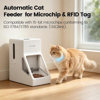 RFID Automatic Cat Feeder with Collar Tag, App Controlled Smart Pet Feeder, 3.5L Timed Automatic Dog & Cat Food Dispenser, Portion Control, Pet Exclusive Feeding