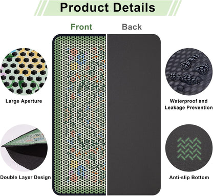 Cat Litter Mat 26.8"X46.5" Double Layer Waterproof Litter Box Mat Washable Litter Trapping Mat