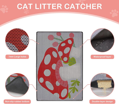 Cat Litter Mat, Double Layer 30"X24" Cat Litter Trapping Mat