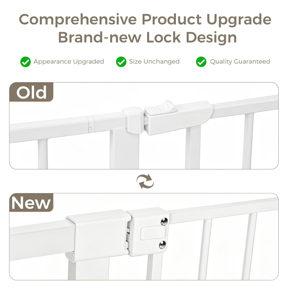 Baby Safety Gate, Baby Gates for Top Stairs Doorway, 29.5''- 40.5''Wide Pressure Mount, White